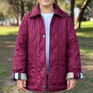 Burberry Chidrens Quilted Jacket -Cranberry